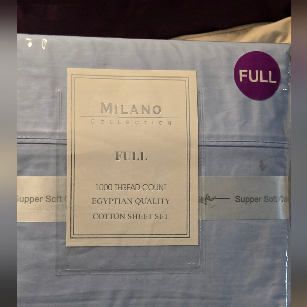 Milano Collection NWT Full Size Light Blue Sheet Set - Picture 2 of 6
